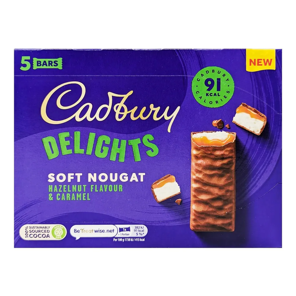 British Chocolate|Cadbury Delights Hazelnut & Caramel 5 Pack