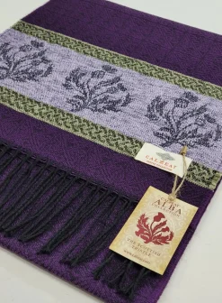 Scarves & Wraps|Calzeat of Scotland Celtic Alba Thistle Purple Jacquard Scarf
