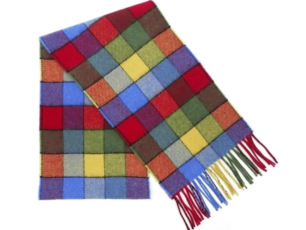 Scarves & Wraps|Calzeat of Scotland Lagos Funfair Border Lambswool Scarf