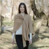 Scarves & Wraps|Camel Lambswool Draped Shawl