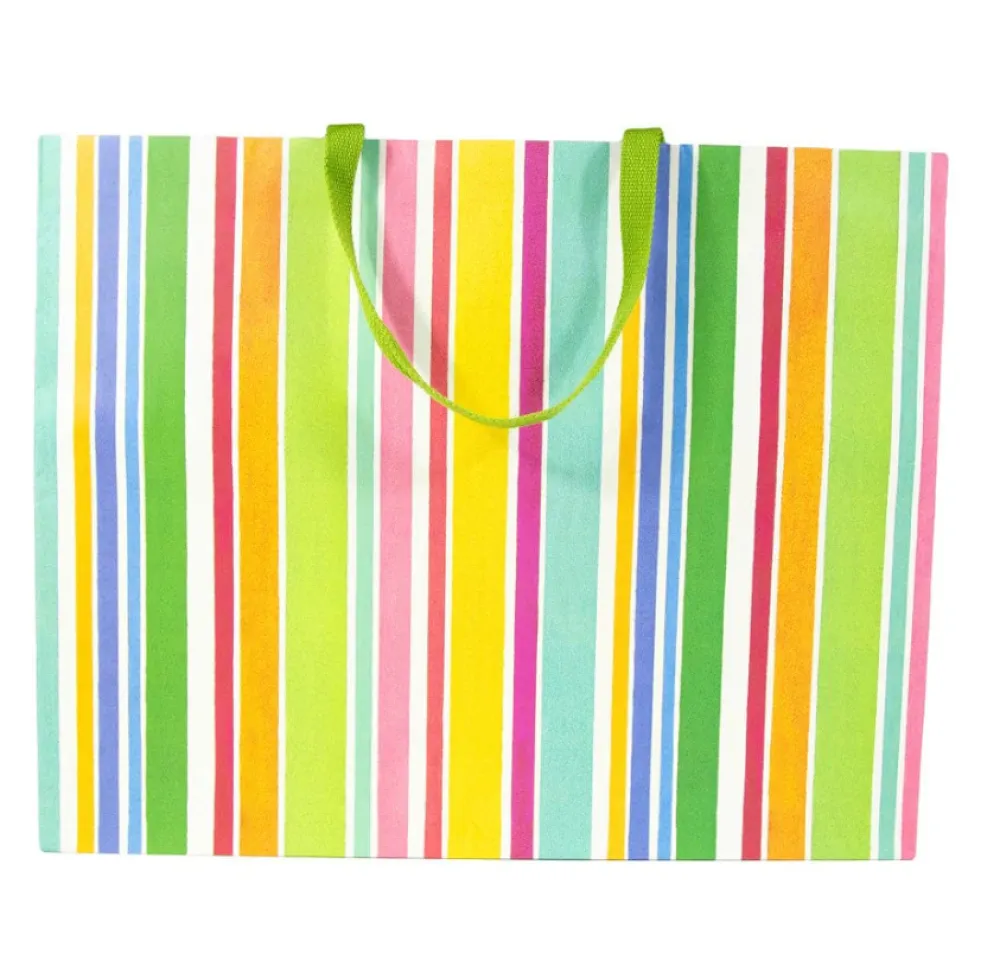 Caspari Gift Bags|Cabana Stripe Bright Jumbo Gift Bag