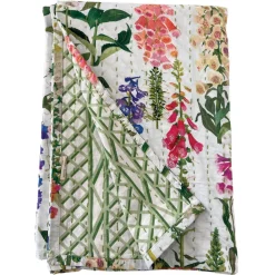 Caspari Tablecloths|Foxgloves Reversible Kantha Square Tablecloth