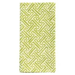 Caspari Cotton Napkins|Fretwork Green Cotton Napkin Set