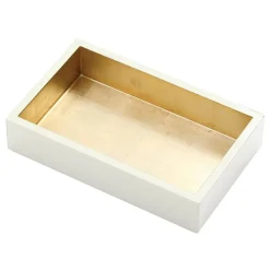 Caspari Home Accents|Kitchen Tools|Ivory & Gold Lacquer Hostess Napkin Holder