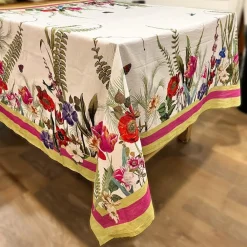 Caspari Tablecloths|La Dolce Vita Cloth Tablecover in Sage & Lavender