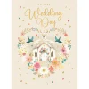 Greeting Cards|Church With Wreath Wedding Card