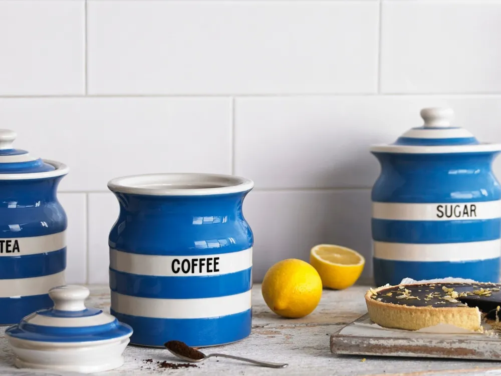 Cornishware Storage Jars|Cornishware|Blue Sugar Storage Jar