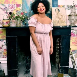 Robes, Nightgowns & Dresses|Darcy Pink Ruffle Short-Sleeve Nightgown