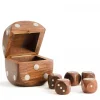 Games & Puzzles|Dice Box with 5 Dice, Silver Pips
