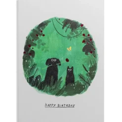 Greeting Cards|Dog with Rose Birthday Card