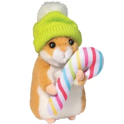 Douglas Toys Soft Toys|Toys|Hamster with Winter Hat & Candy Cane