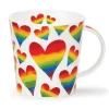 Dunoon Shape: Cairngorm|Cairngorm Rainbow Hearts Mug