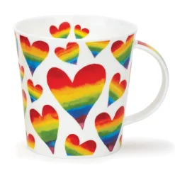 Dunoon Shape: Cairngorm|Cairngorm Rainbow Hearts Mug