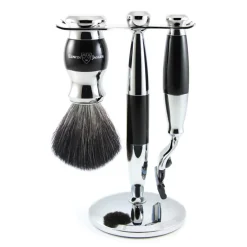 Edwin Jagger Shaving Sets|Mach 3 Shaving Set (Black Synthetic)