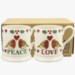 Emma Bridgewater Emma Bridgewater|Assorted Mugs|Christmas Joy Peace 1/2 Pint Mug