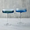 Glasses & Steins|Empire Blue Champagne Coupe Pair