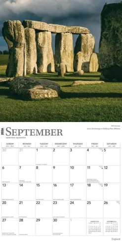 Calendars|England 2026 Square Wall Calendar