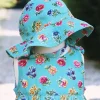 Childrenswear|Flower Toss Turquoise Baby Sunhat (One Size)