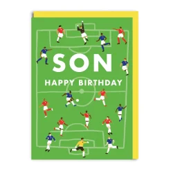 Greeting Cards|Football Pitch Happy Birthday Son Card