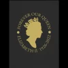 Souvenirs|Cultural Icons|Forever Our Queen Black & Gold Emblem Tea Towel