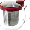 Teapots|Forlife Bola Glass Teapot with Basket Infuser (Red)
