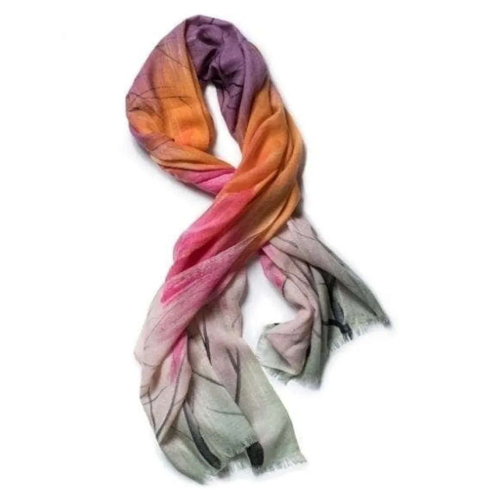 Galway Crystal Scarves & Wraps|Marino Wool Scarf in Dust, Pink & Orange