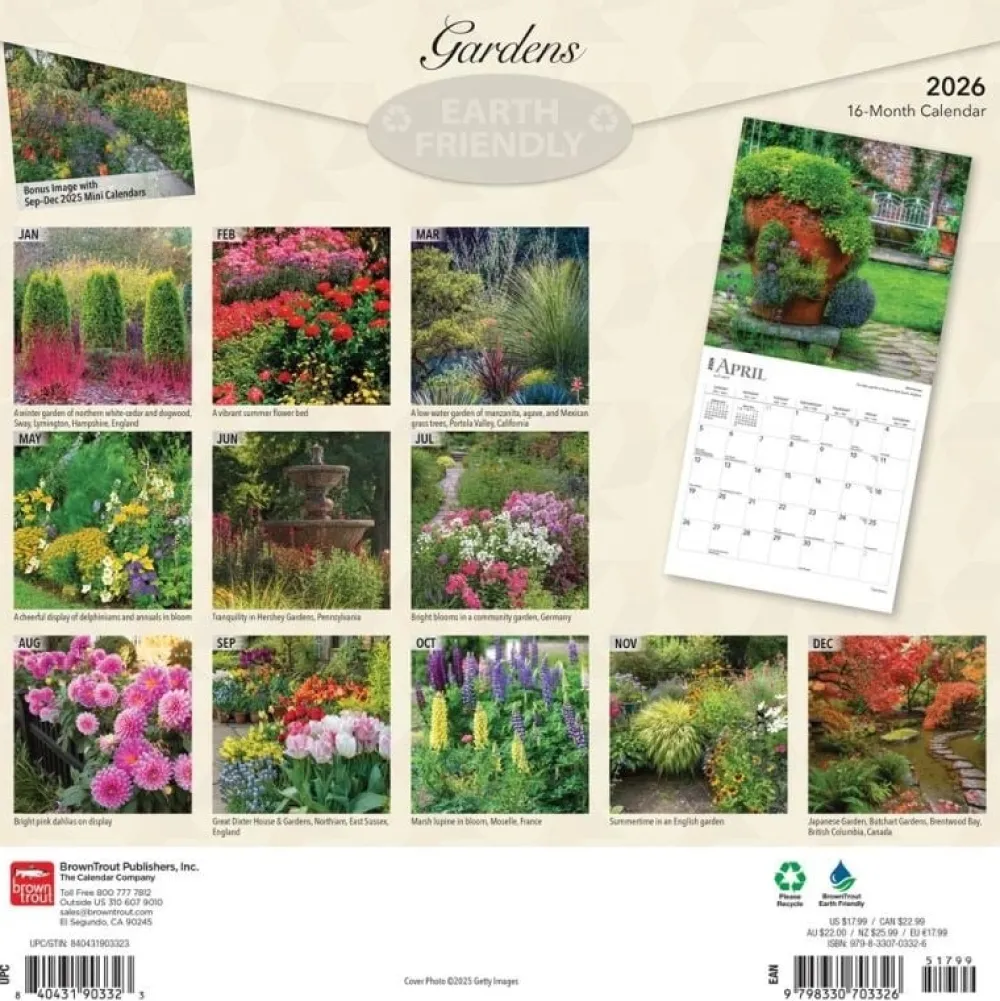 Calendars|Gardens 2026 Wall Calendar