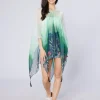 Scarves & Wraps|Green Wildflowers Recycled Bottle Poncho