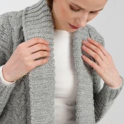 Shirts & Sweaters|Grey Open Front Cable Knit Cardigan