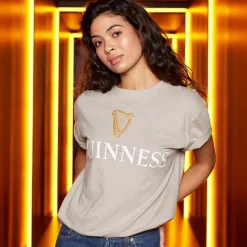 Shirts & Sweaters|Cultural Icons|Guinness Harp Beige Premium Tee (Medium)