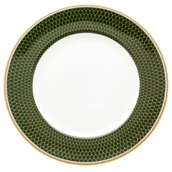 Halcyon Days Halcyon Days China|Halcyon Days|Antler Trellis Dark Green 8" Plate