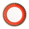 Halcyon Days Halcyon Days China|Halcyon Days|Antler Trellis Stag Red & Gold 8" Plate