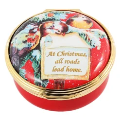 Halcyon Days Halcyon Days Enamels|At Christmas All Roads Lead Home Enamel Box