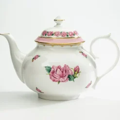 Halcyon Days Halcyon Days China|Halcyon Days|Castle of Mey Shell Garden Rose Early Morning Teapot