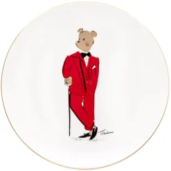 Halcyon Days Halcyon Days China|Halcyon Days|Hal the Bear Red & White 8" Coupe Plates Set