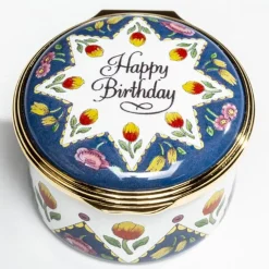 Halcyon Days Halcyon Days Enamels|Happy Birthday Enamel Trinket Box