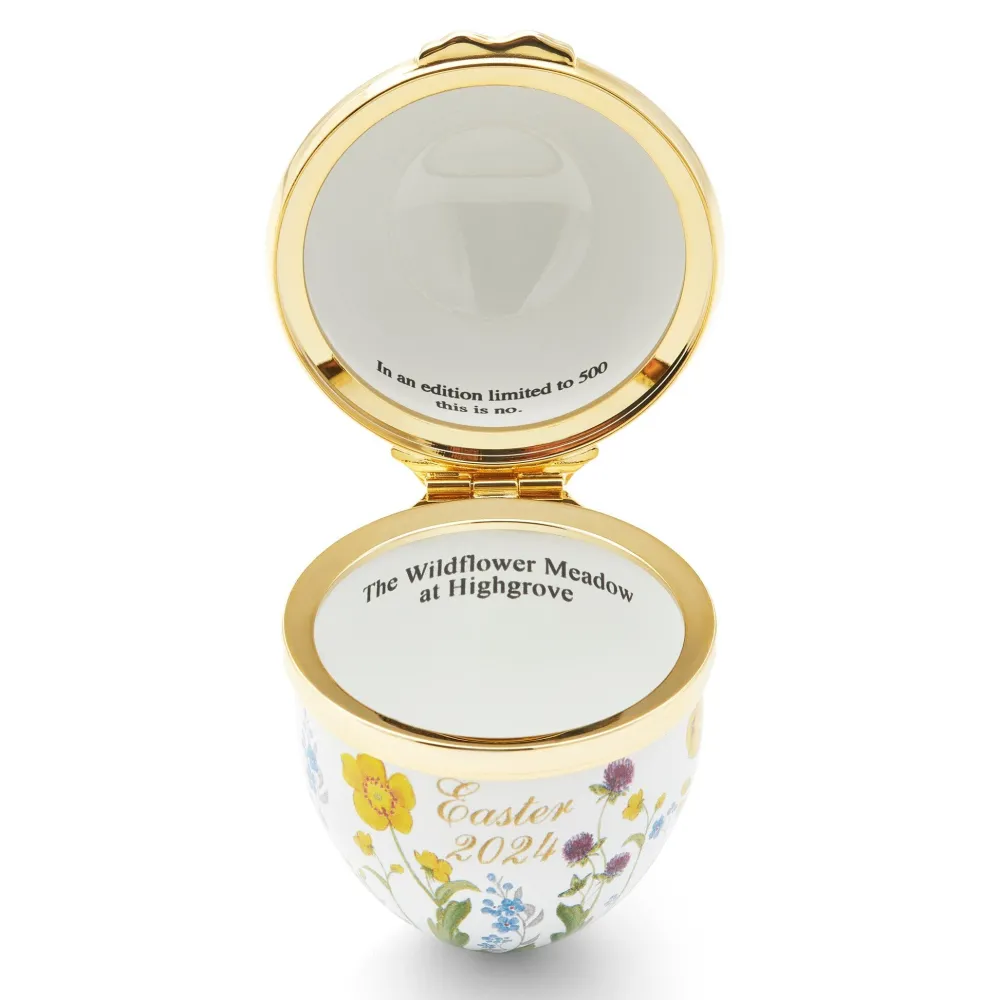 Halcyon Days Halcyon Days Enamels|Highgrove Wildflower 2024 Easter Egg Enamel Trinket Box