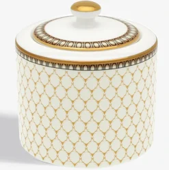 Halcyon Days Halcyon Days China|Halcyon Days|Ivory Antler Trellis Covered Sugar Jar
