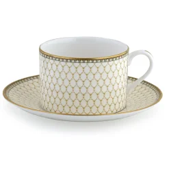 Halcyon Days Halcyon Days China|Halcyon Days|Ivory Antler Trellis Teacup & Saucer