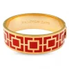 Halcyon Days Bracelets & Bangles|Mosaic Red & Gold Hinged Bangle