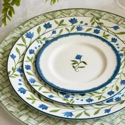 Halcyon Days Halcyon Days China|Halcyon Days|Nina Campbell Marguerite Blue Dinner Plate