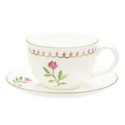 Halcyon Days Halcyon Days China|Halcyon Days|Nina Campbell Marguerite Pink Teacup & Saucer
