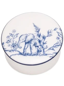 Halcyon Days Halcyon Days China|Nina Campbell Serengeti Elephant Round Trinket Box