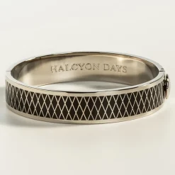 Halcyon Days Bracelets & Bangles|Parterre Black & Palladium Hinged Bangle