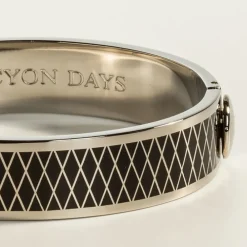 Halcyon Days Bracelets & Bangles|Parterre Black & Palladium Hinged Bangle