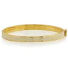 Halcyon Days Bracelets & Bangles|Salamander Cream & Gold Hinged Skinny Bangle