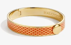 Halcyon Days Bracelets & Bangles|Salamander Orange & Gold Hinged Bangle