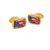 Halcyon Days Cufflinks & Men's Accessories|USA Flag Rectangular Gold Cufflinks