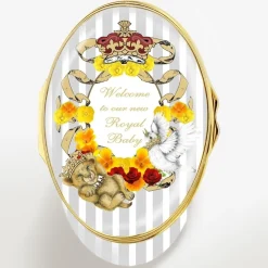 Halcyon Days Halcyon Days Enamels|Welcome to Our New Royal Baby Sussex enamel box