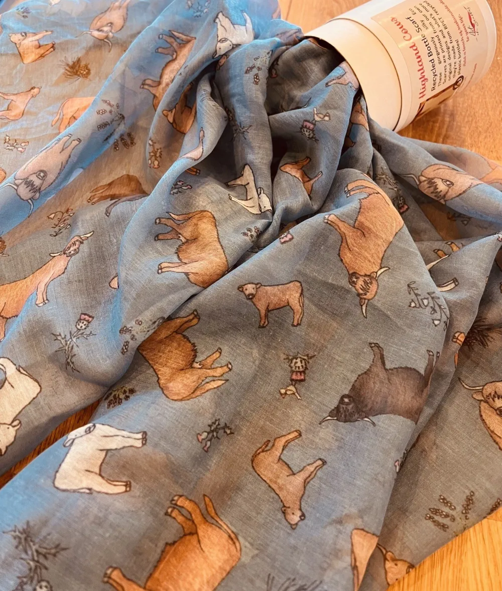 Scarves & Wraps|Highland Cows Recycled Bottle Scarf